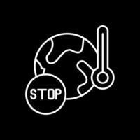 Stop Global Warming Line Inverted Icon vector