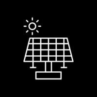 icono de línea de panel solar invertida vector