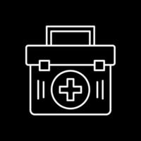 First Aid Kit Line Inverted Icon vector