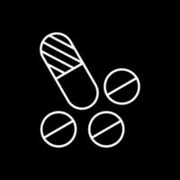 Pills Line Inverted Icon vector