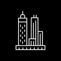 Skyscrapers Line Inverted Icon vector