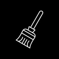 Broom Line Inverted Icon vector