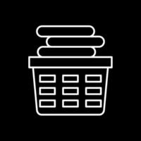 Laundry Basket Line Inverted Icon vector