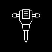 Jack Hammer Line Inverted Icon vector