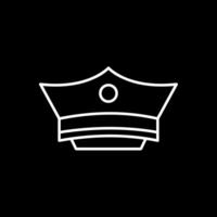 Policeman's hat Line Inverted Icon vector