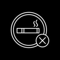 No Smoking Line Inverted Icon vector