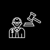 Judge Giving Order Line Inverted Icon vector