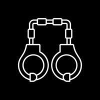 Handcuffs Line Inverted Icon vector