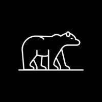 Polar Bear Line Inverted Icon vector