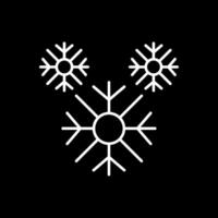 icono de línea de copo de nieve invertida vector