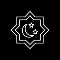 Islamic Star Line Inverted Icon vector