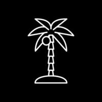 Coconut Tree Line Inverted Icon vector