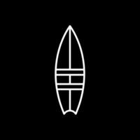 icono de línea de tabla de surf invertida vector