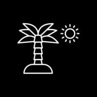 icono de línea de palmera invertida vector