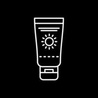 icono de línea de protección solar invertida vector