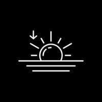 Sunset Line Inverted Icon vector