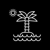 Desierto isla línea invertido icono vector