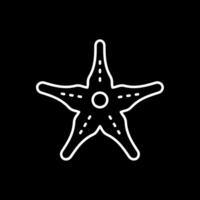 icono de línea de estrella de mar invertida vector