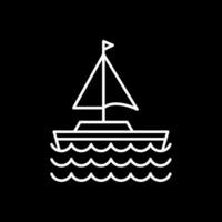 Sail Boat Line Inverted Icon vector