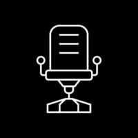 Desk Chair Line Inverted Icon vector