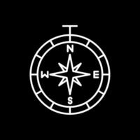 Compass Line Inverted Icon vector