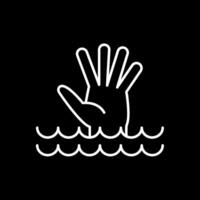 Drowning Line Inverted Icon vector