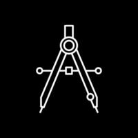Drawing Compass Line Inverted Icon vector