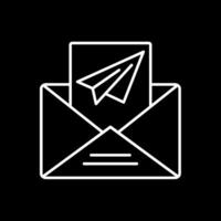 Paper Plane Line Inverted Icon vector