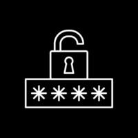 Broken Password Line Inverted Icon vector