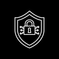 Cyber Security Line Inverted Icon vector