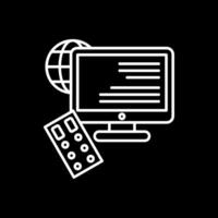 Remote Access Line Inverted Icon vector