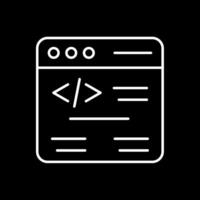 Web Coding Line Inverted Icon vector