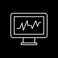 Cardiac Monitor Line Inverted Icon vector