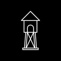 torre de vigilancia línea invertido icono vector