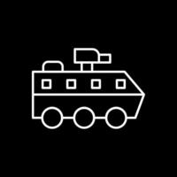 blindado camioneta línea invertido icono vector