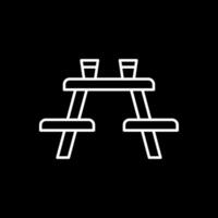 Picnic Table Line Inverted Icon vector