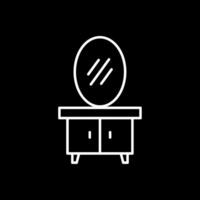 Dressing Table Line Inverted Icon vector