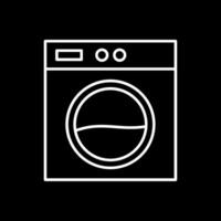 Laundry Machine Line Inverted Icon vector