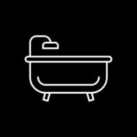 Bath Tub Line Inverted Icon vector