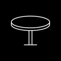 Round Table Line Inverted Icon vector
