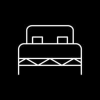 doble cama línea invertido icono vector
