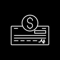 Pay Check Line Inverted Icon vector