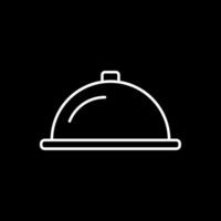 servicio plato línea invertido icono vector