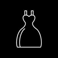 Bride Dress Line Inverted Icon vector