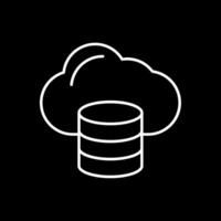 Cloud Data Line Inverted Icon vector