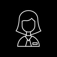 Lady Teacher Line Inverted Icon vector