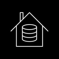 Data House Line Inverted Icon vector