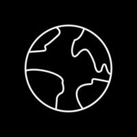 Planet Earth Line Inverted Icon vector