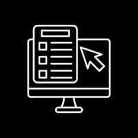 Online Test Line Inverted Icon vector