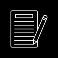 Writer Line Inverted Icon vector